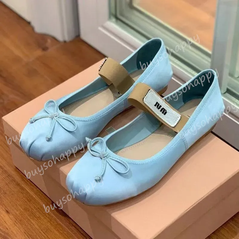 Ballet Fashion Designer Professional Dance Chaussures Satinas MM Plateforme Bowknot Bouche Peu Profonde Sandales Plates Simples 