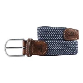 Billybelt - Ceinture tressée Bogota marine/ blanc