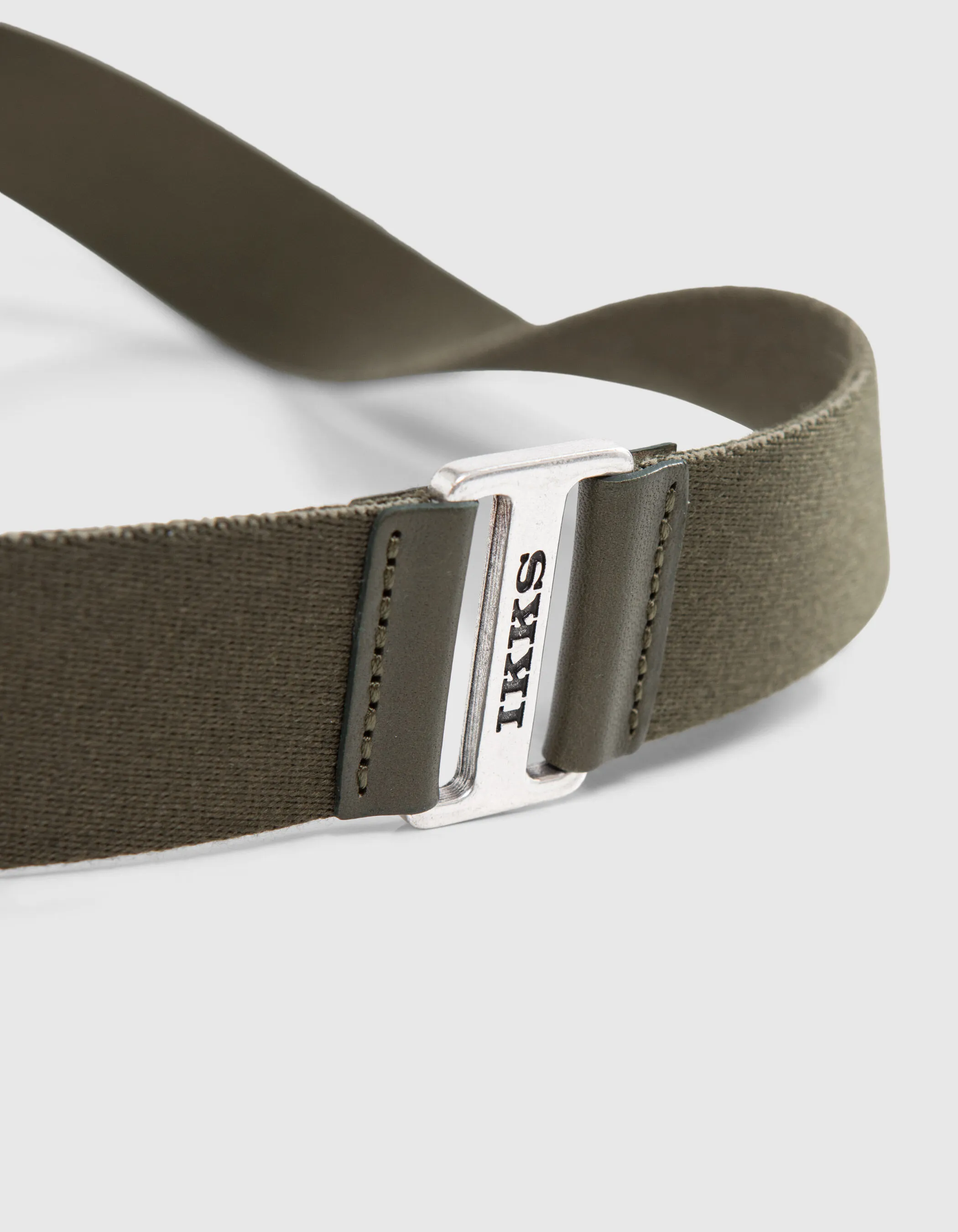 Ceinture kaki textile à boucle métal Homme