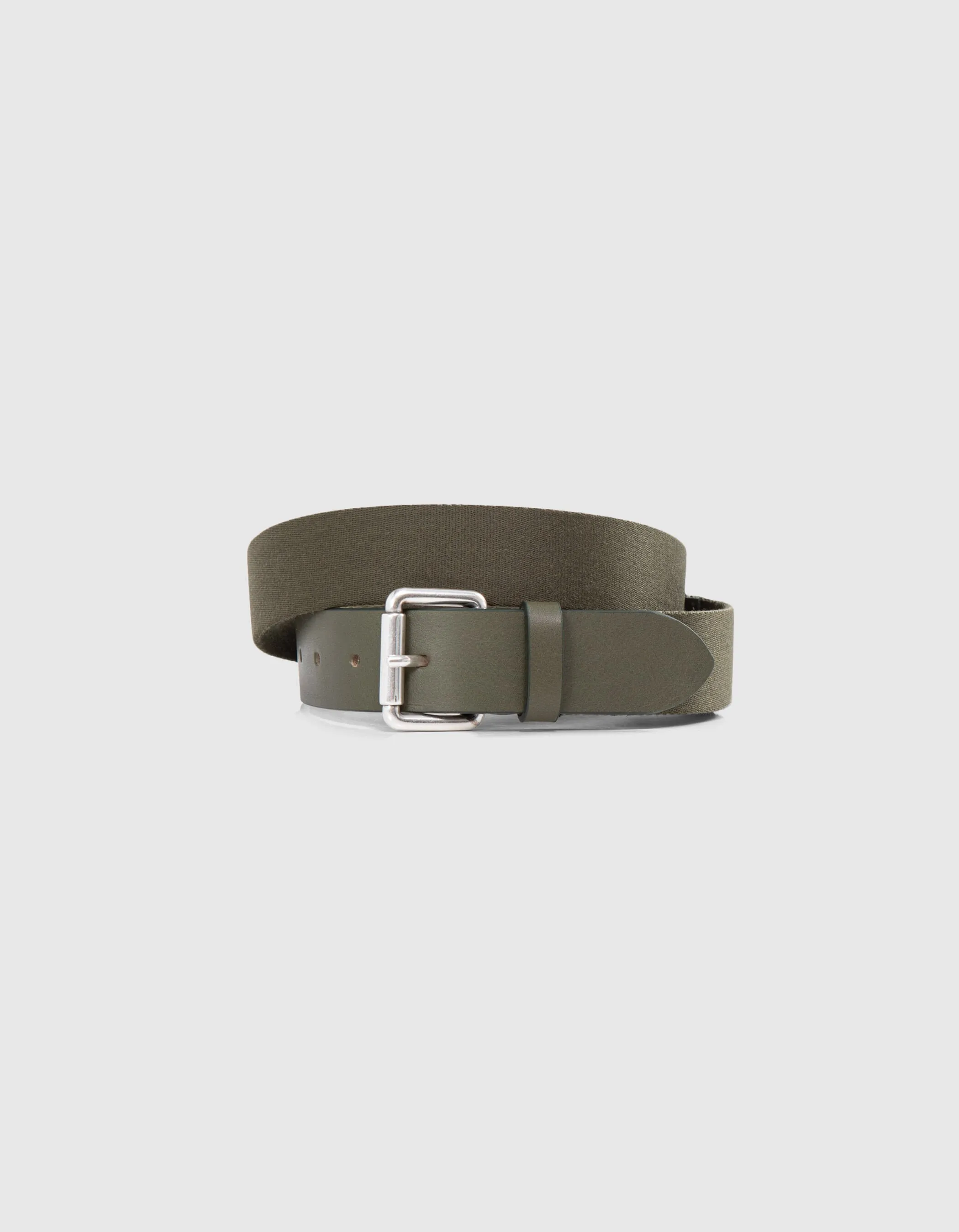 Ceinture kaki textile à boucle métal Homme