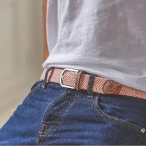 CEINTURE TRESSÉE ROSE VELOUTÉE