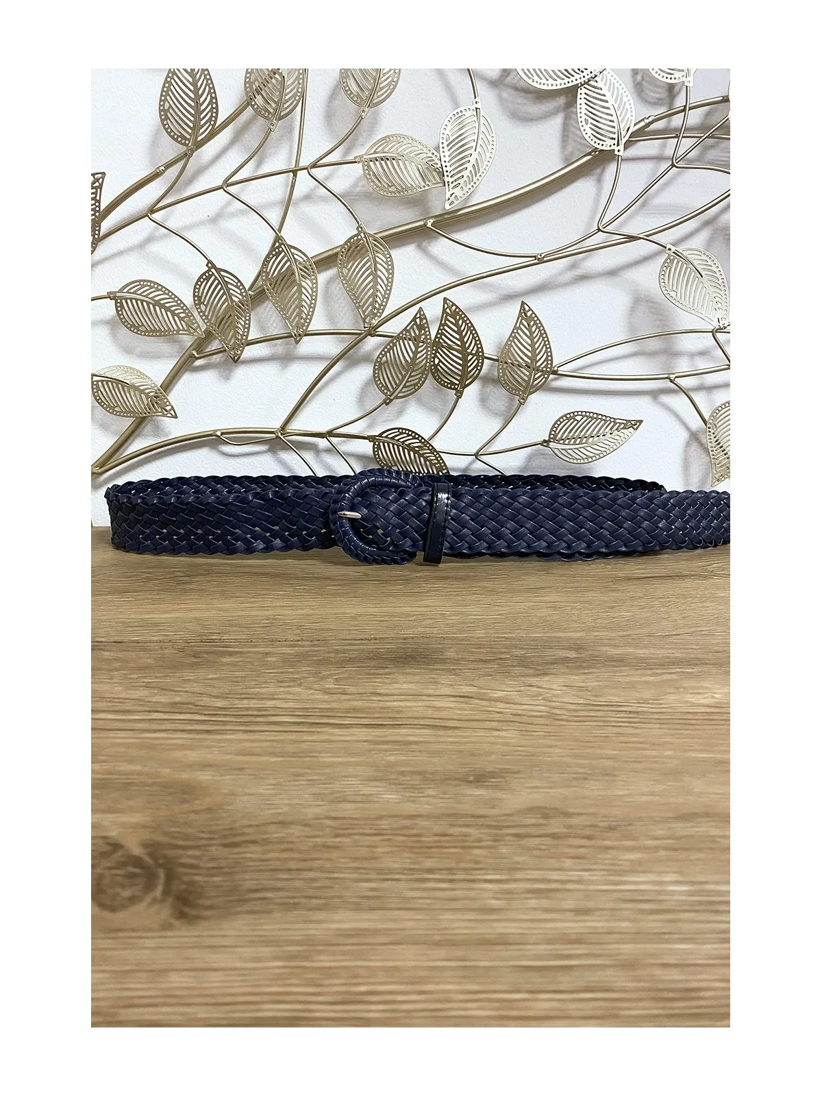 Ceinture tressé en simili marine