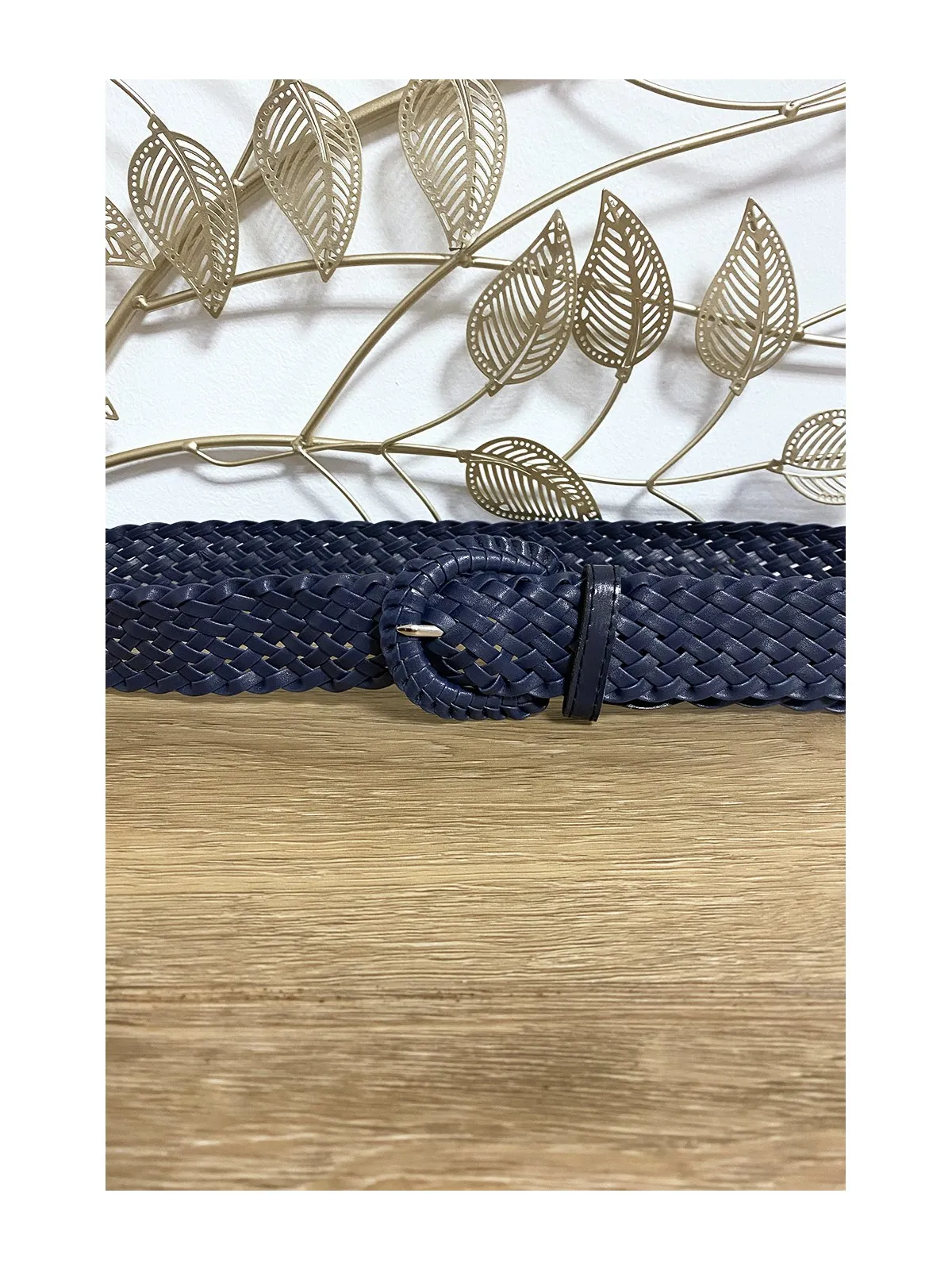 Ceinture tressé en simili marine