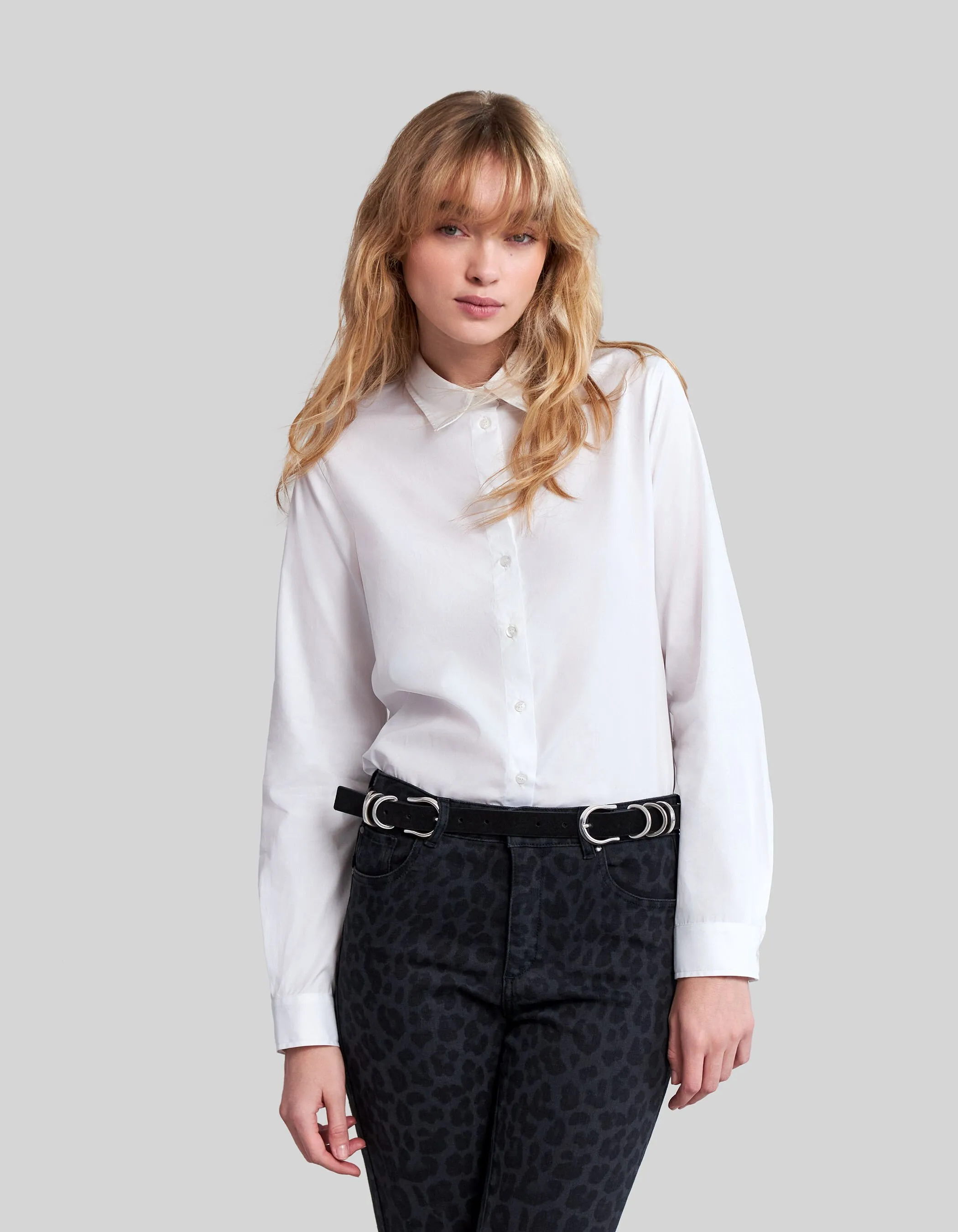 Chemise blanche broderie éclair Femme