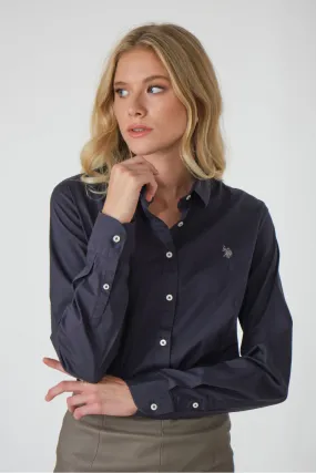 Chemise bleu marine en coton avec logo, US POLO ASSN - DEB Bleu marine 179 | Cesare Nori