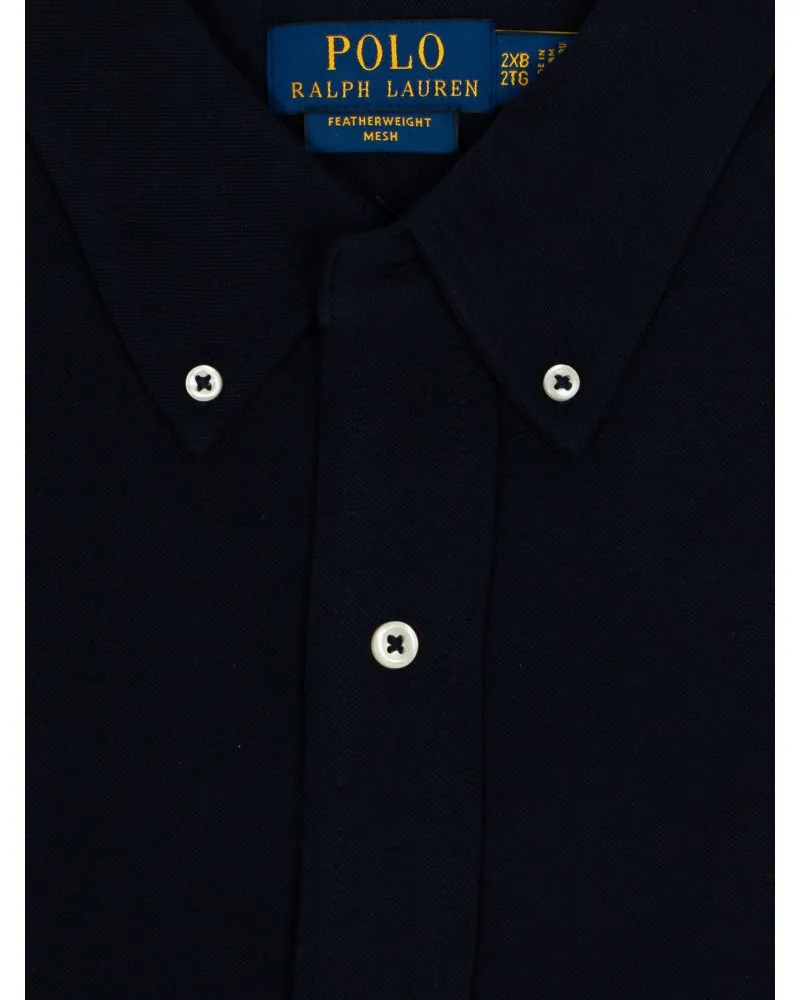 Chemise en maille piqué Ralph Lauren grande taille bleu marine - Size-factory