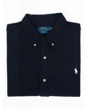 Chemise en maille piqué Ralph Lauren grande taille bleu marine - Size-factory