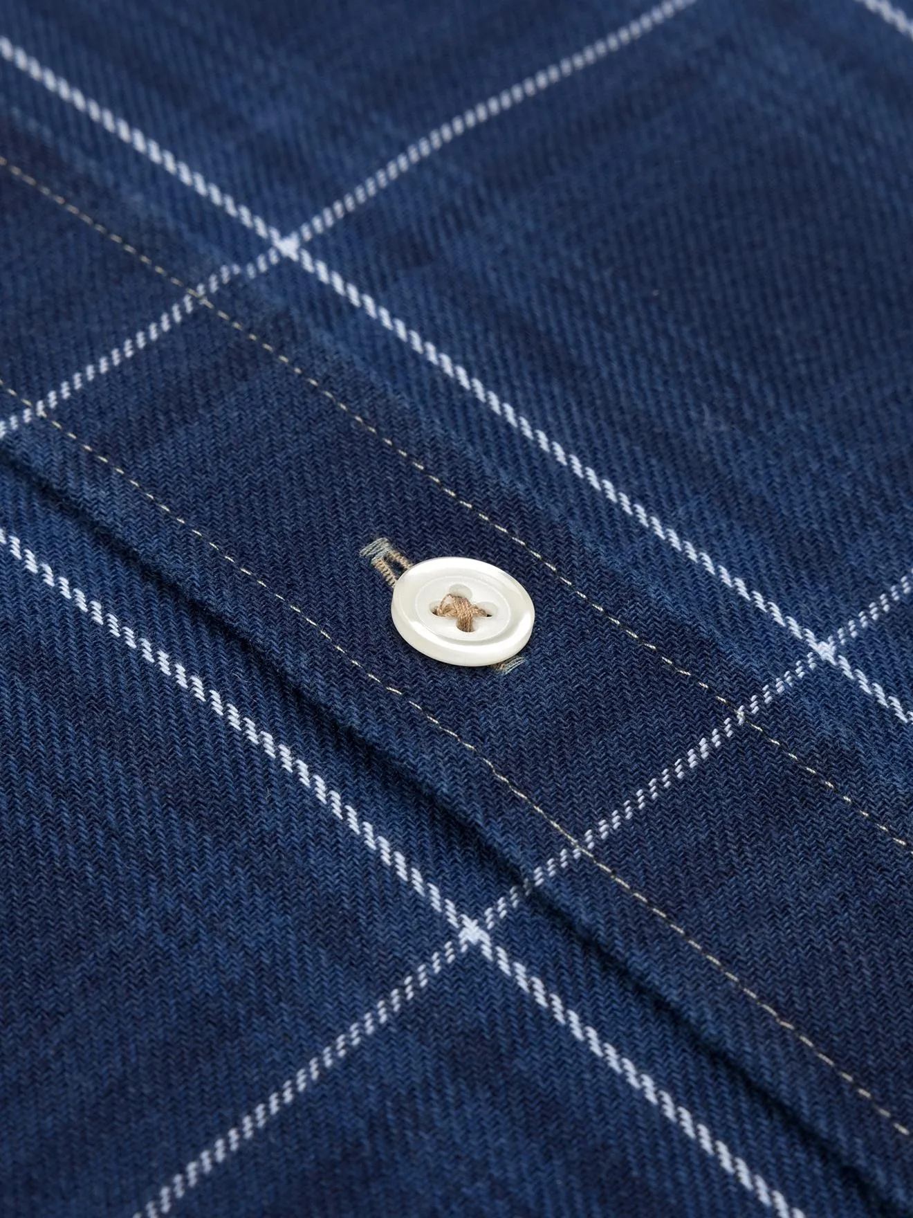 Chemise Heath à motif tartan indigo- Col Boutonné