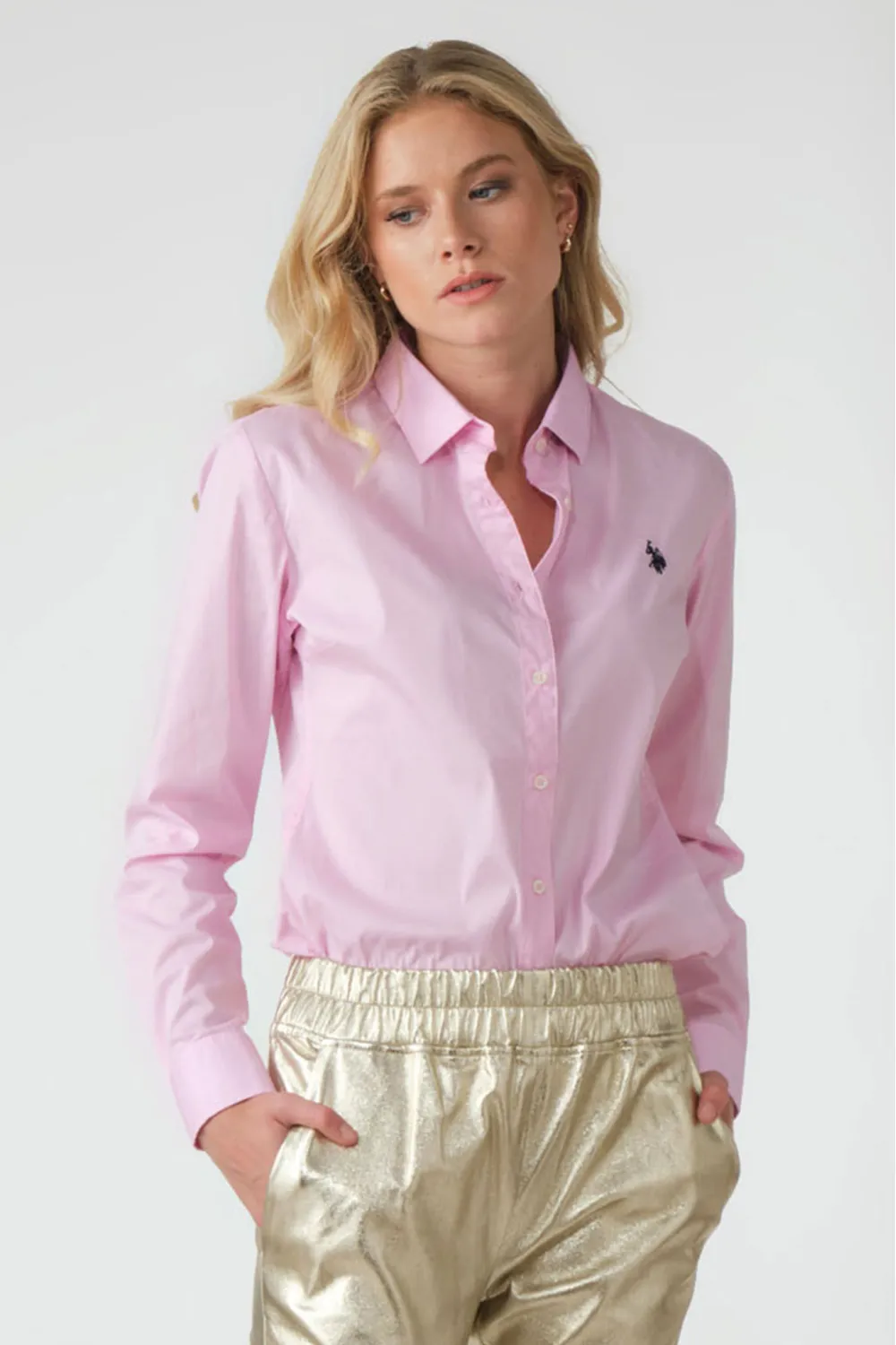 Chemise rose logo poitrine, US POLO ASSN - DEB Rose 305 | Cesare Nori