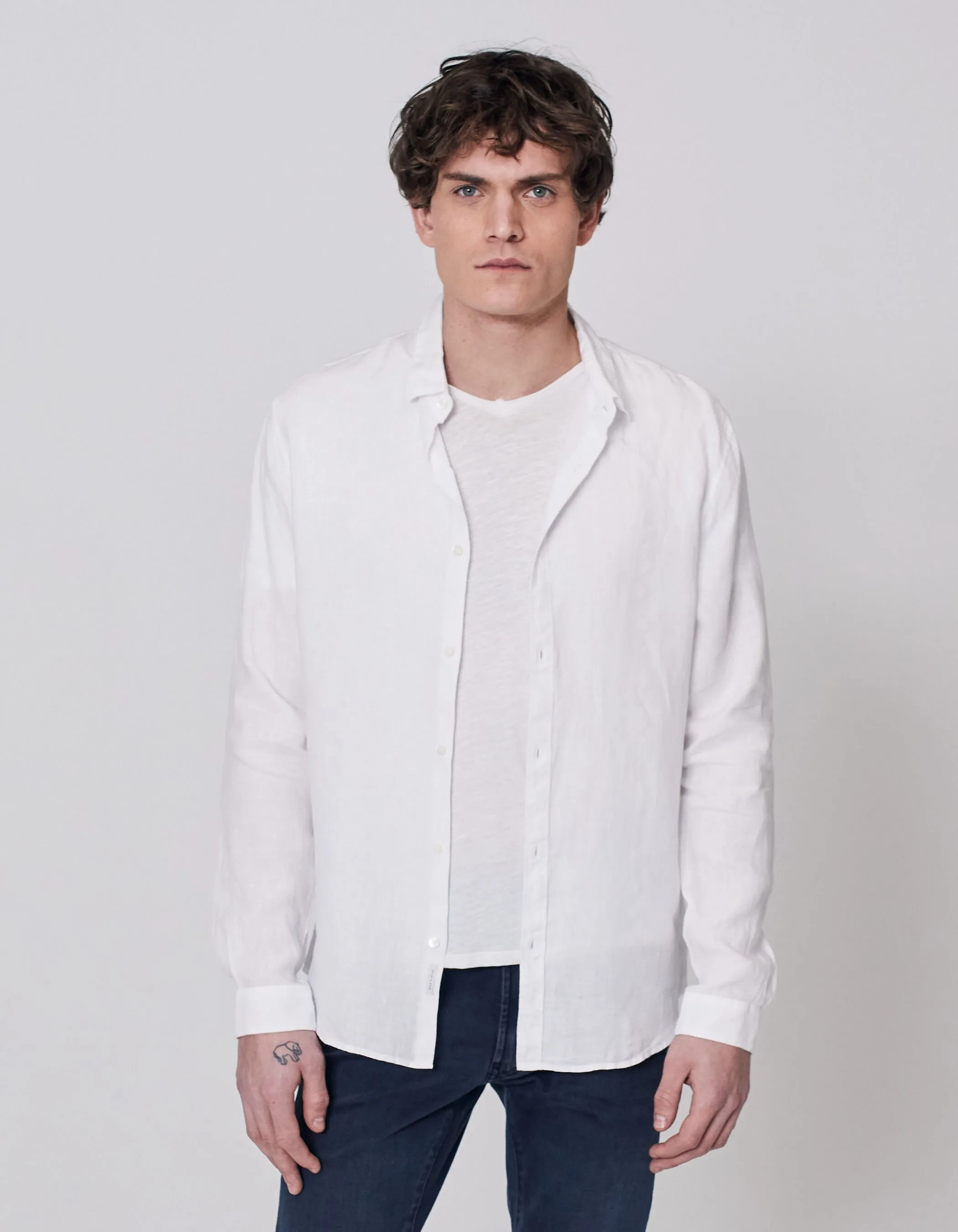 Chemise SLIM blanche 100% lin Homme