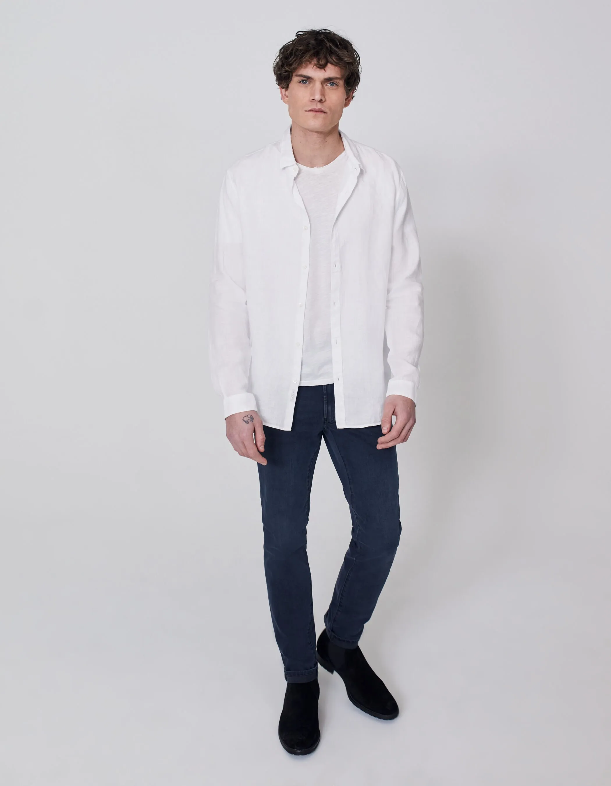 Chemise SLIM blanche 100% lin Homme