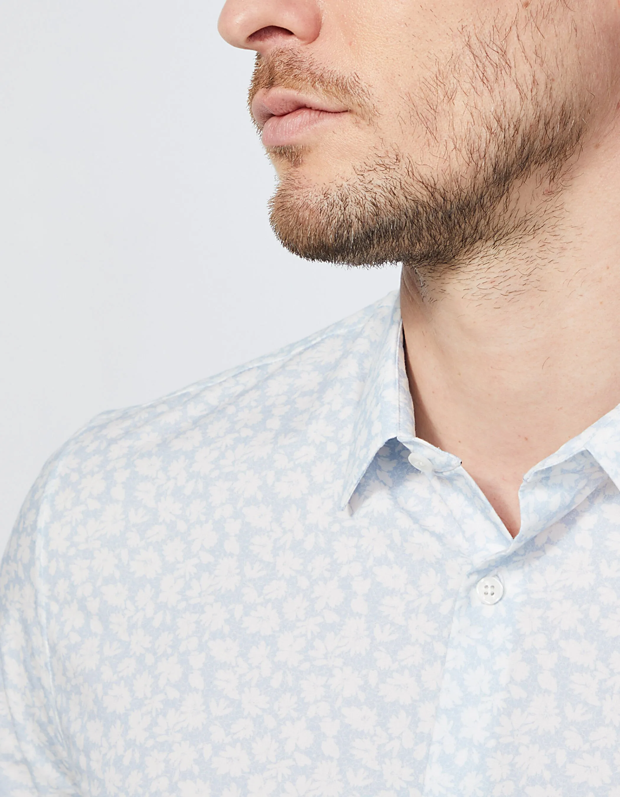 Chemise SLIM myosotis à fleurs Homme