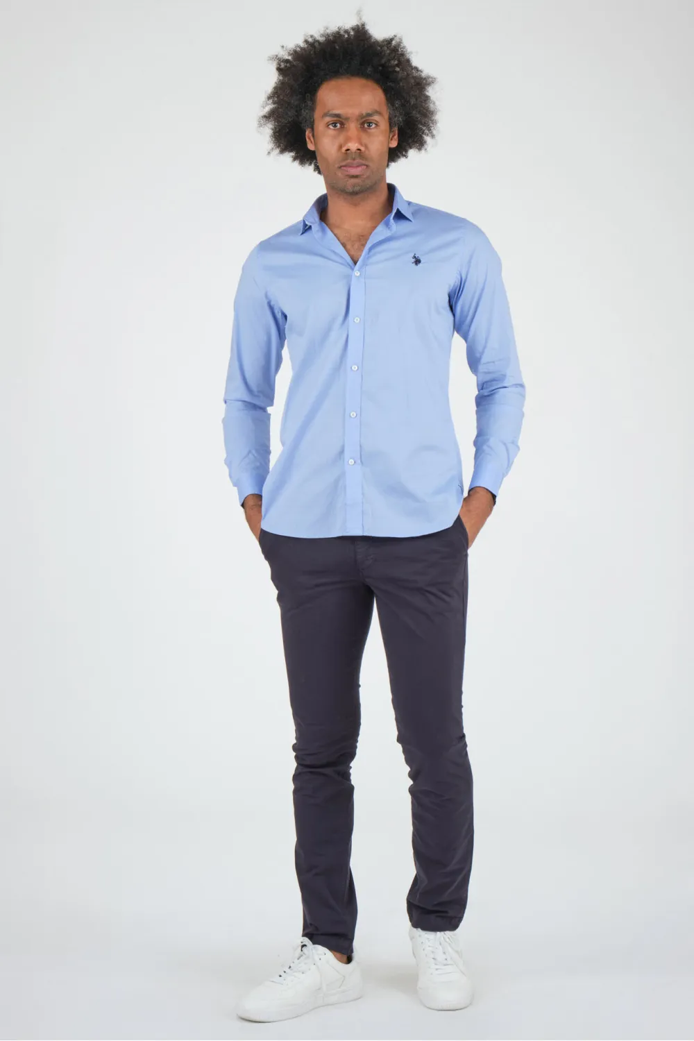 Chemise unie bleue ciel, US POLO ASSN - ZAM Bleu ciel 103 | Cesare Nori