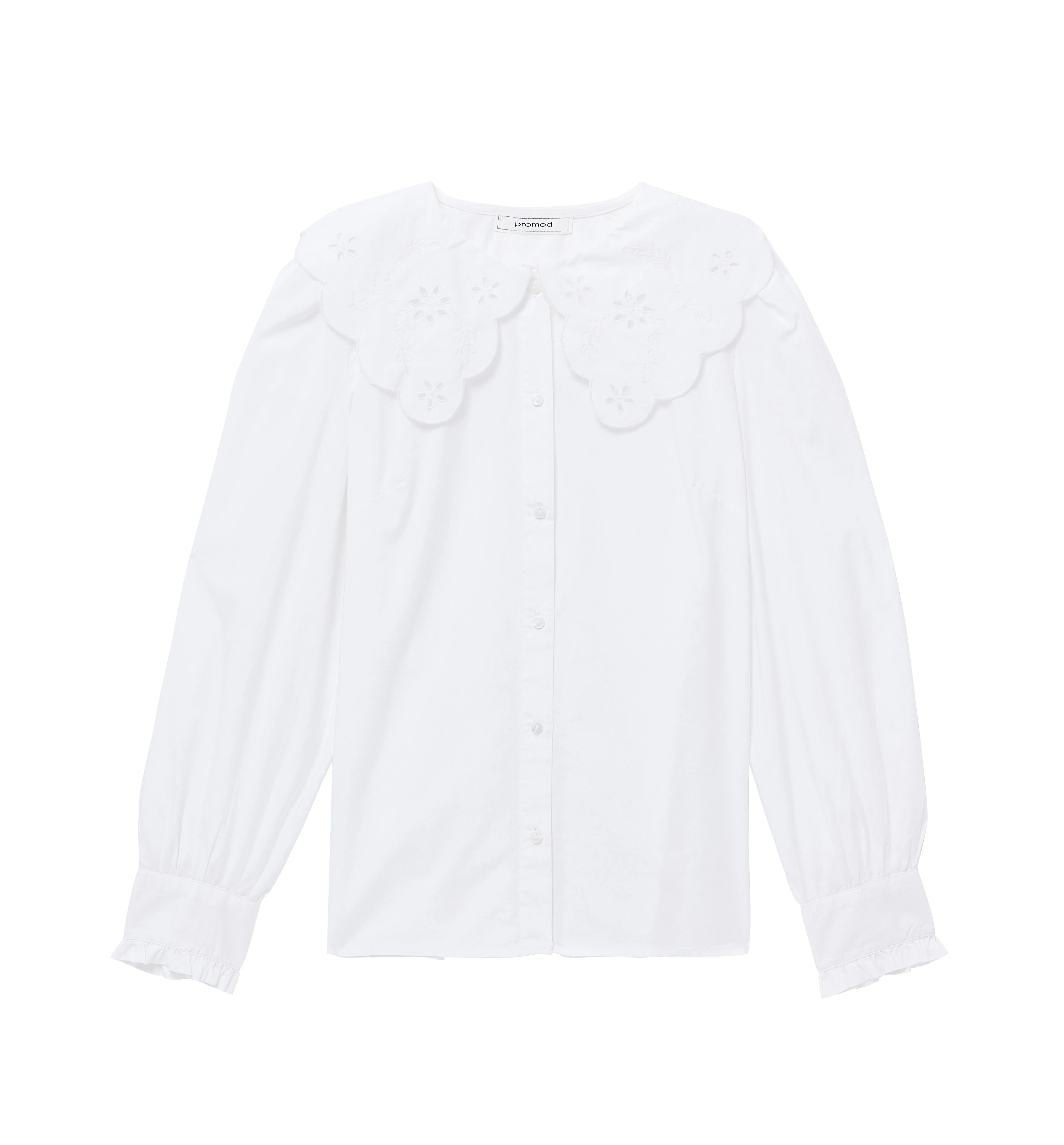 Chemise à col Claudine XXL - Blanc