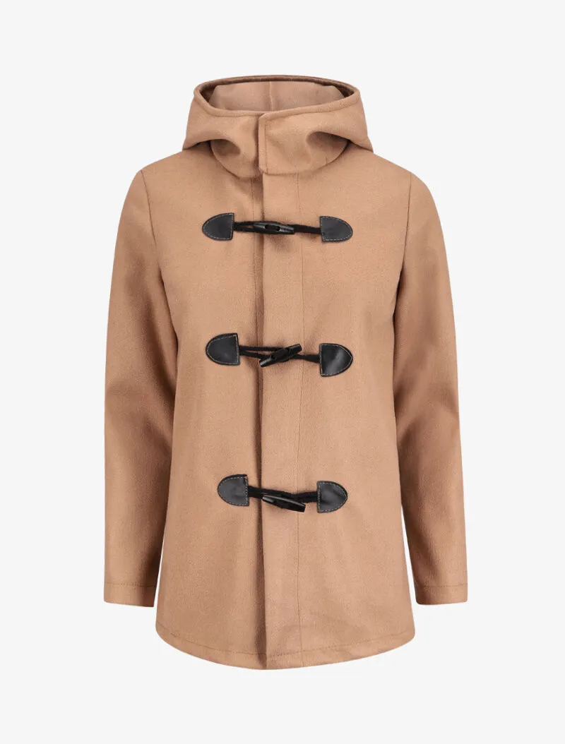 Duffle coat court avec capuche - Camel