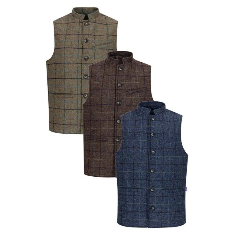 Gilet Nehru en tweed