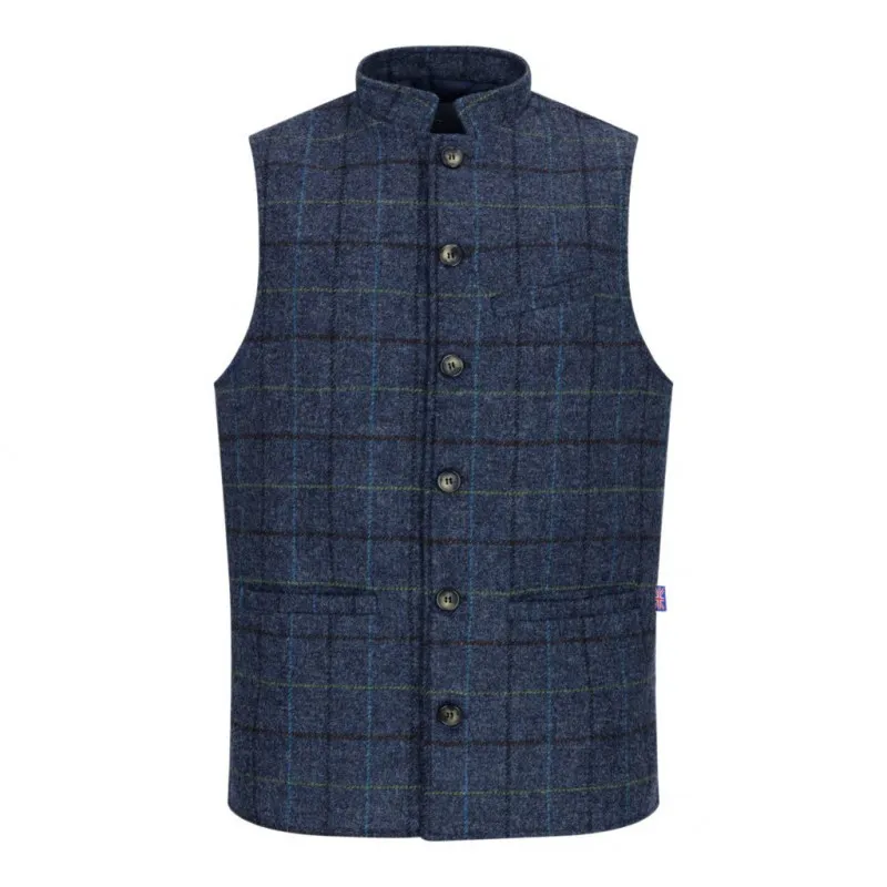 Gilet Nehru en tweed