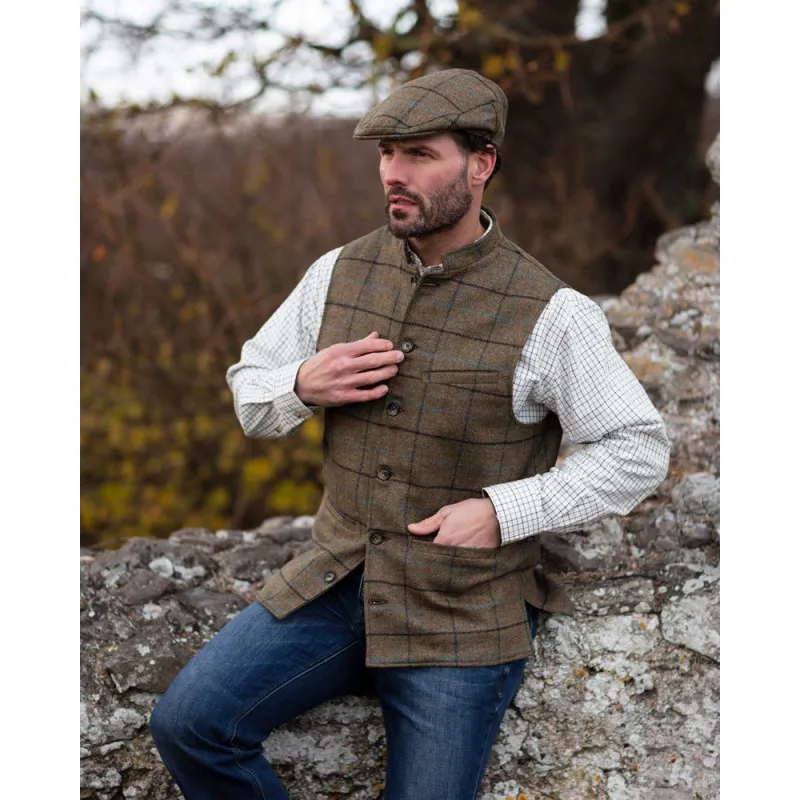 Gilet Nehru en tweed