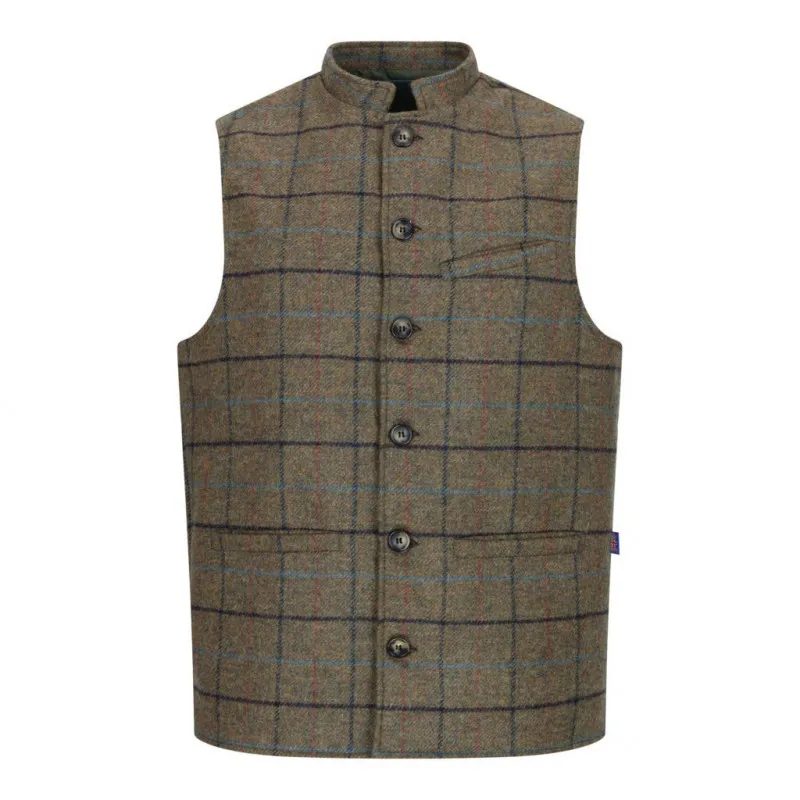 Gilet Nehru en tweed