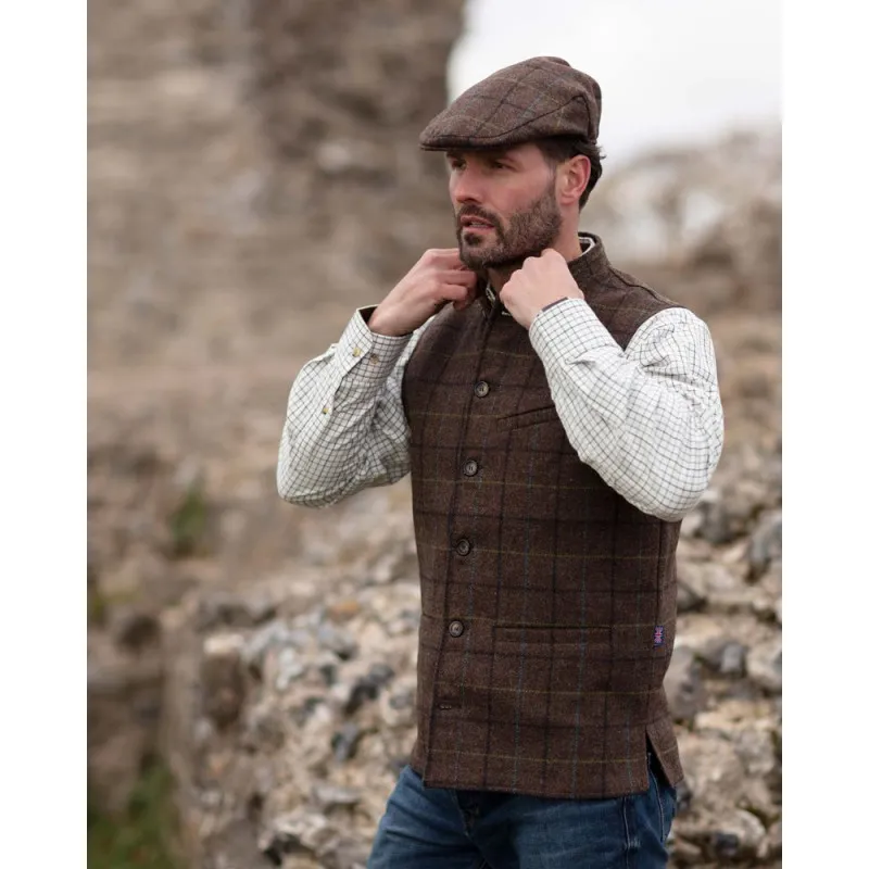 Gilet Nehru en tweed