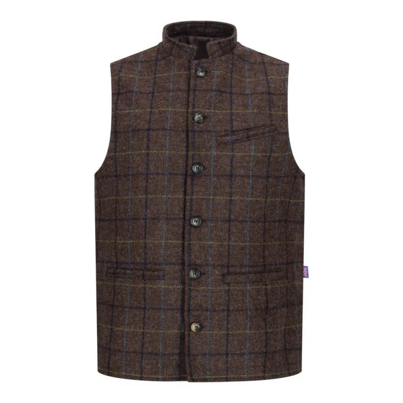 Gilet Nehru en tweed