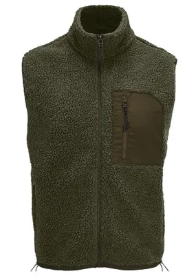 Gilet sans manches sherpa - Unisexe - 04041 - vert army 