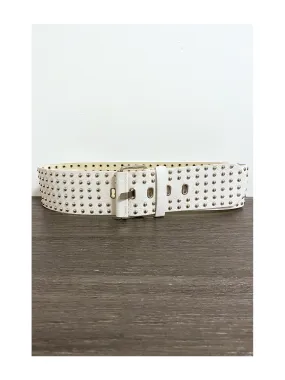 Grosse ceinture beige avec strass doré