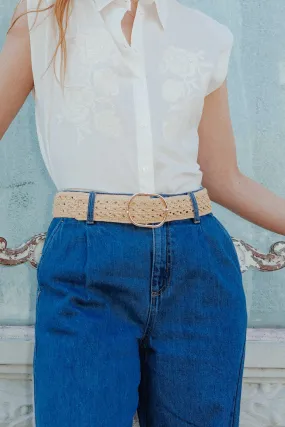 Large ceinture tressée Femme - Ecru