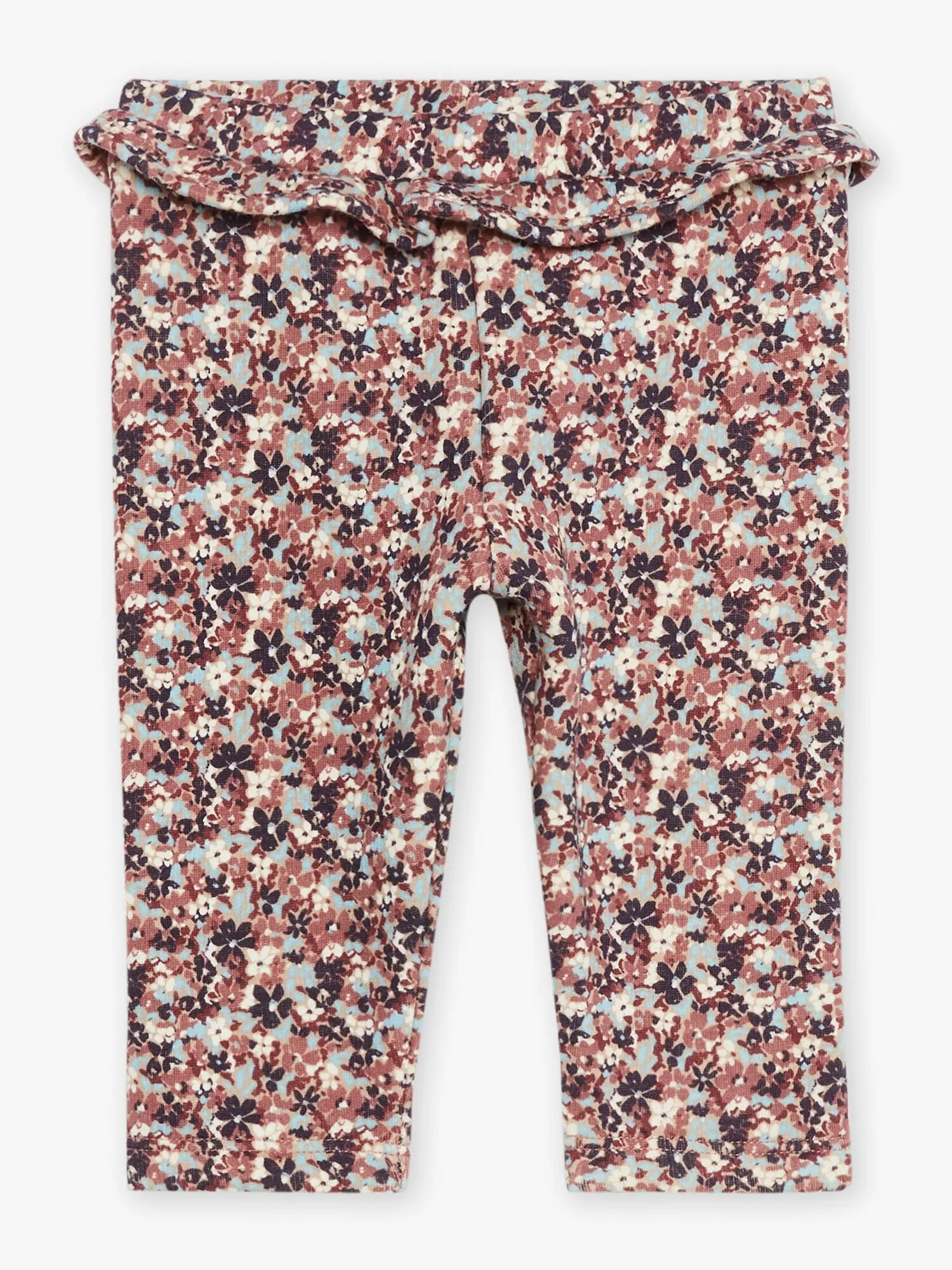 Legging beige à imprimé fleuri