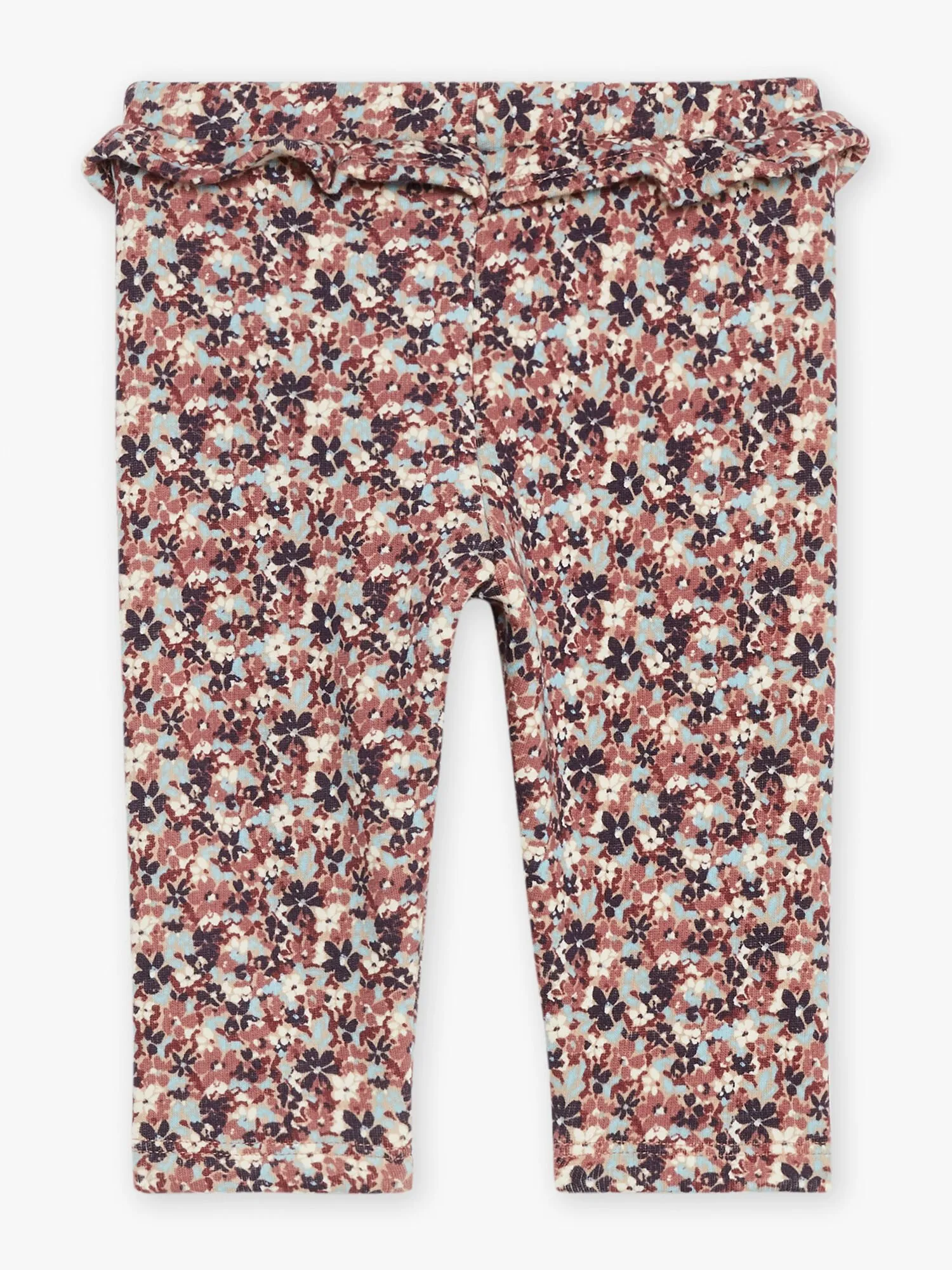 Legging beige à imprimé fleuri