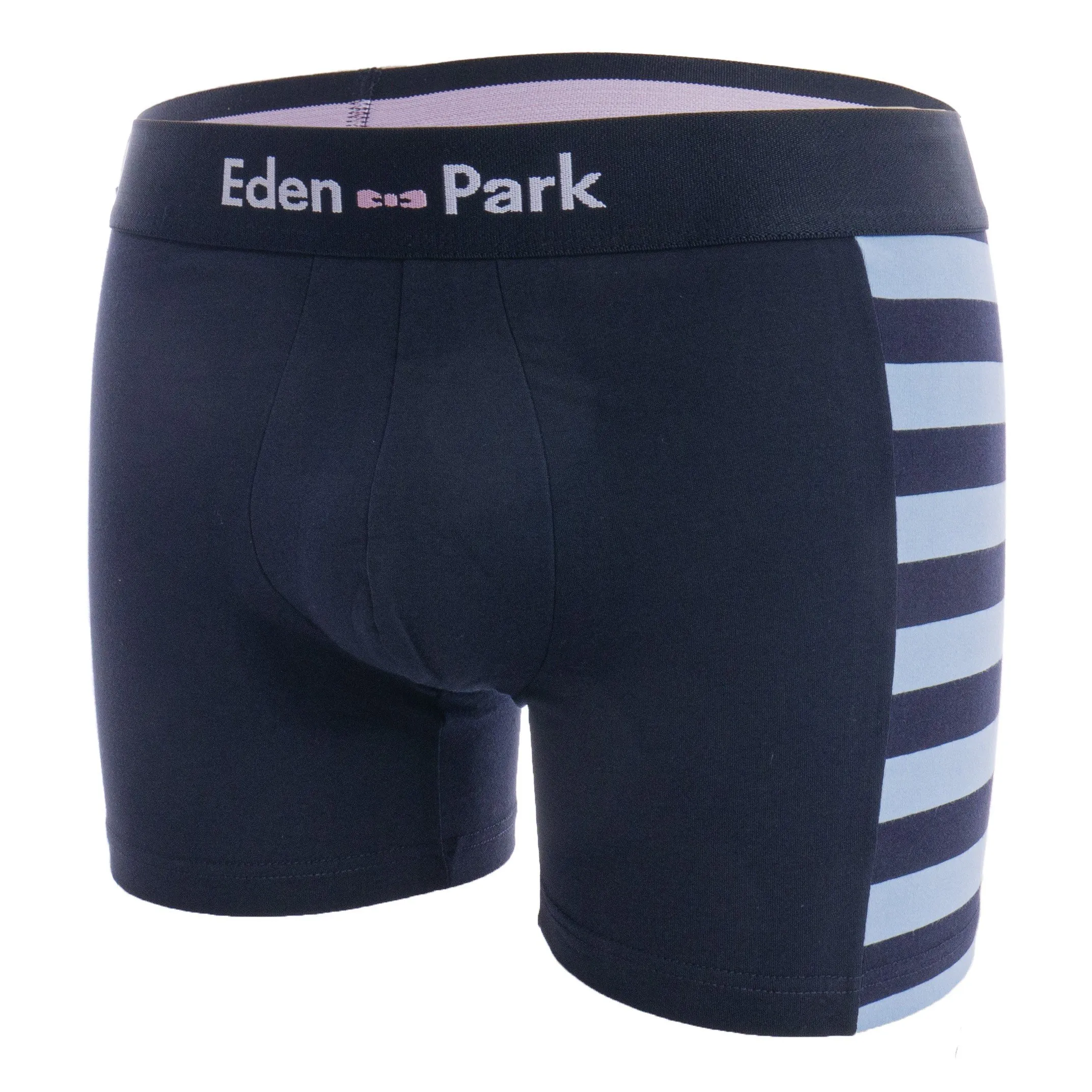 Lot de 2 boxers rayés bleu clair et uni - Eden Park : vente shorty ...