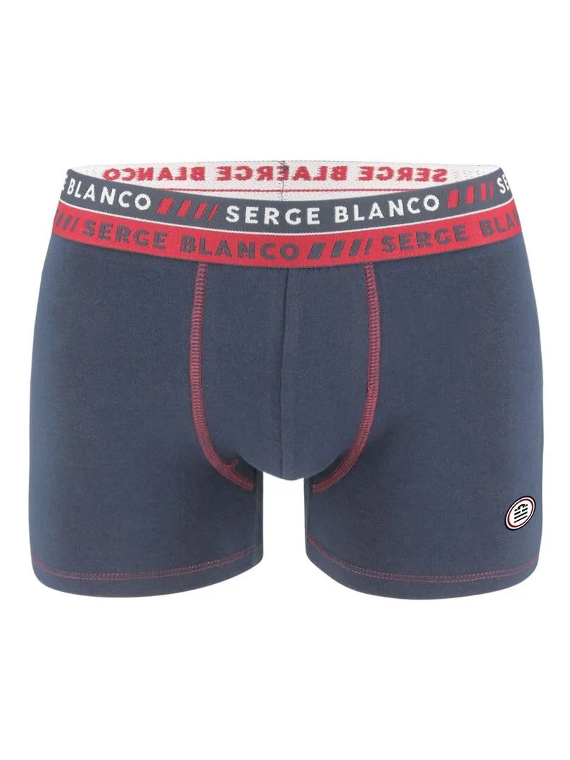 Lot de 8 boxers homme en coton Serge Blanco - Noir