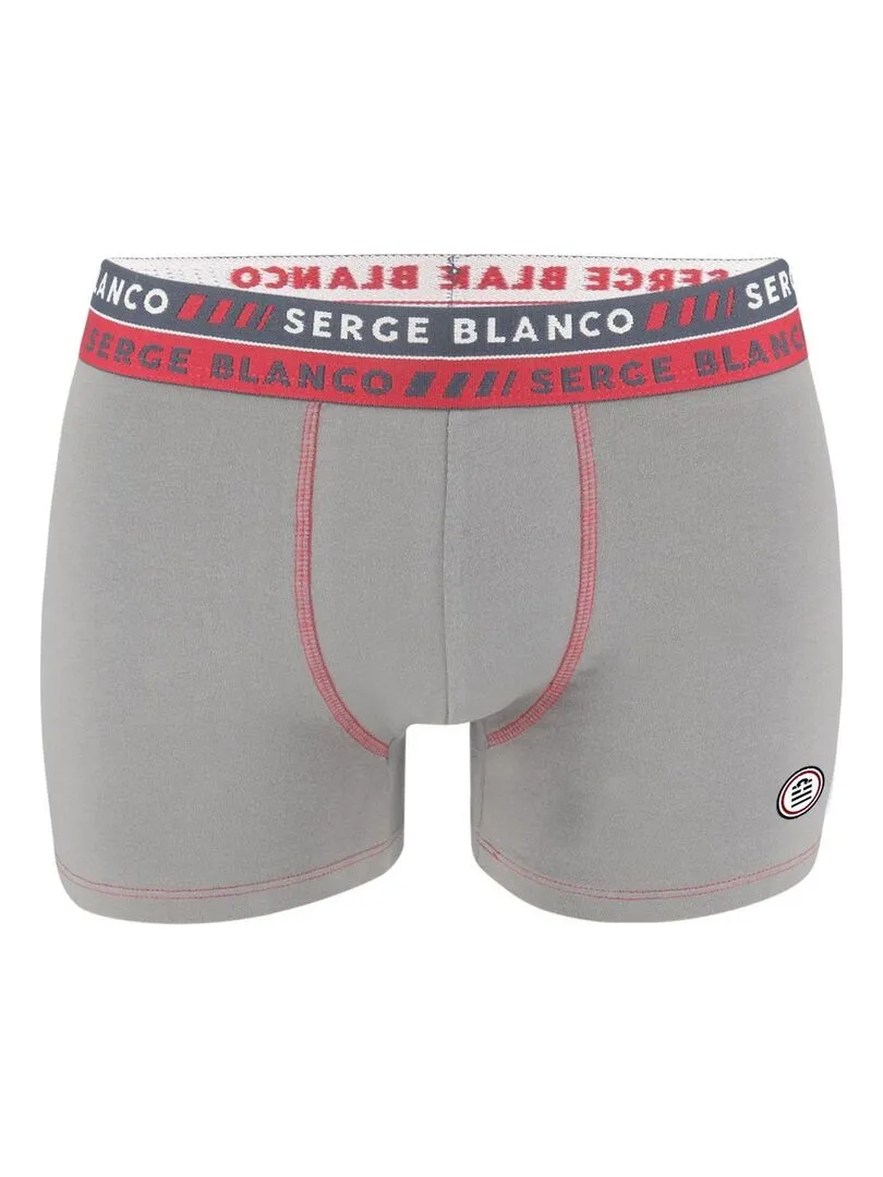 Lot de 8 boxers homme en coton Serge Blanco - Noir