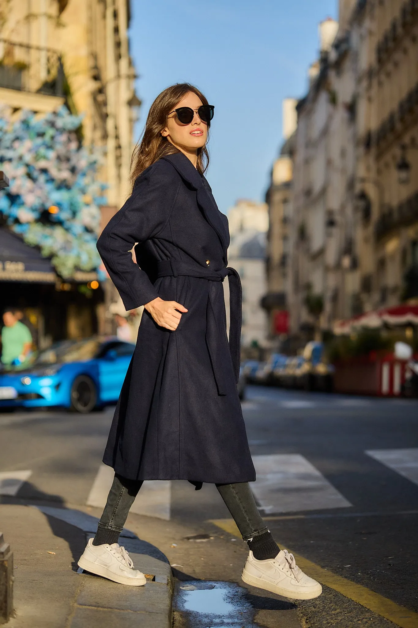 Manteau long en laine