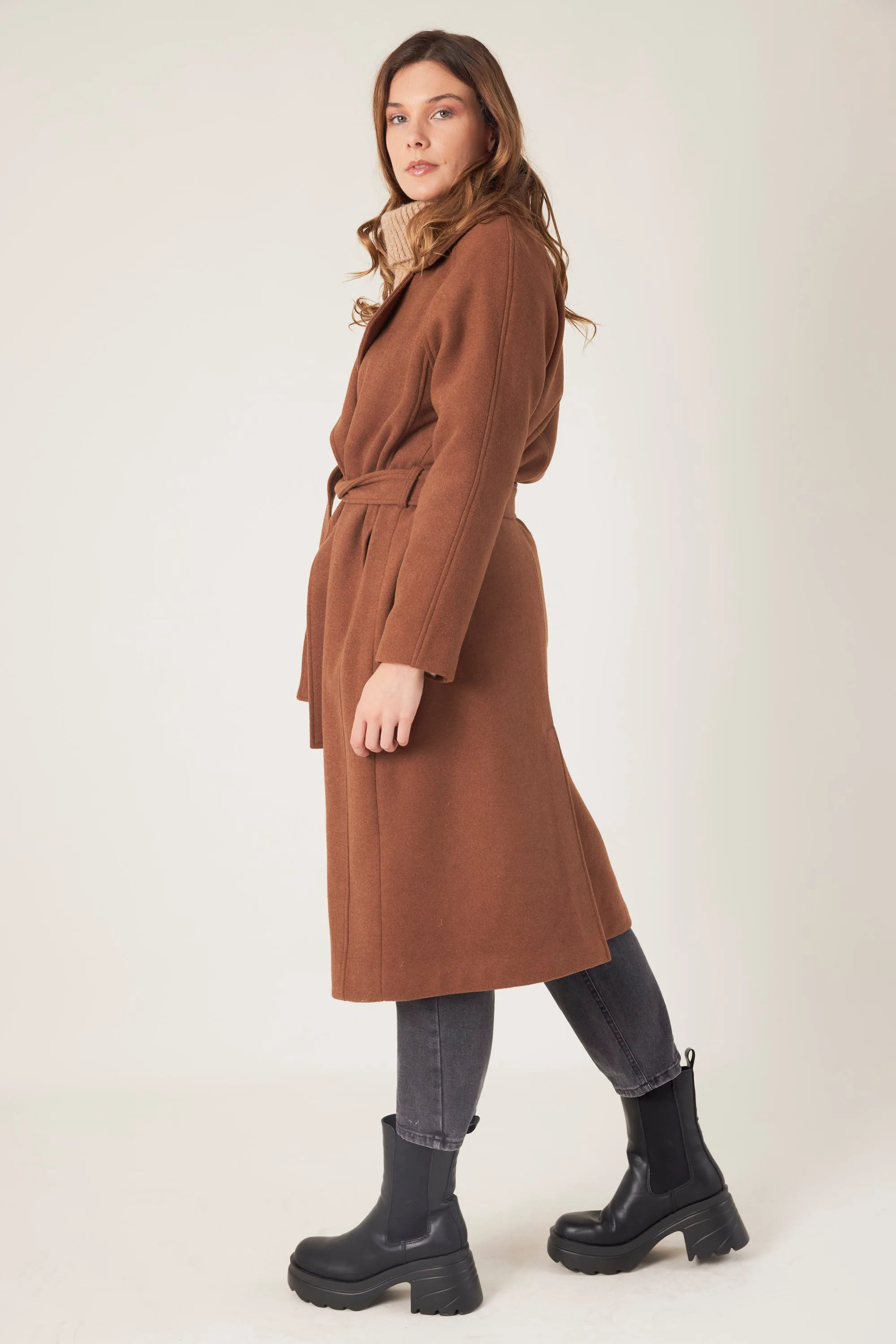 Manteau long en laine