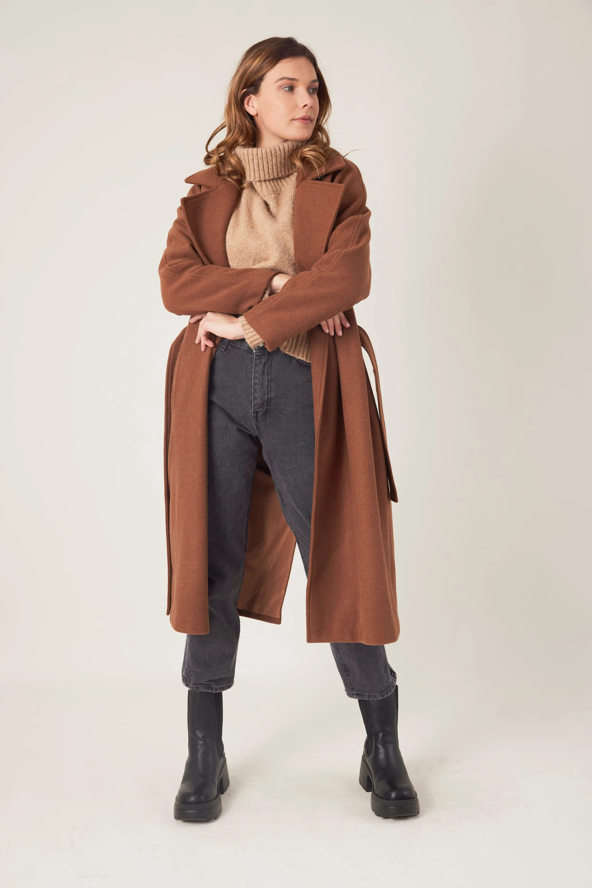 Manteau long en laine