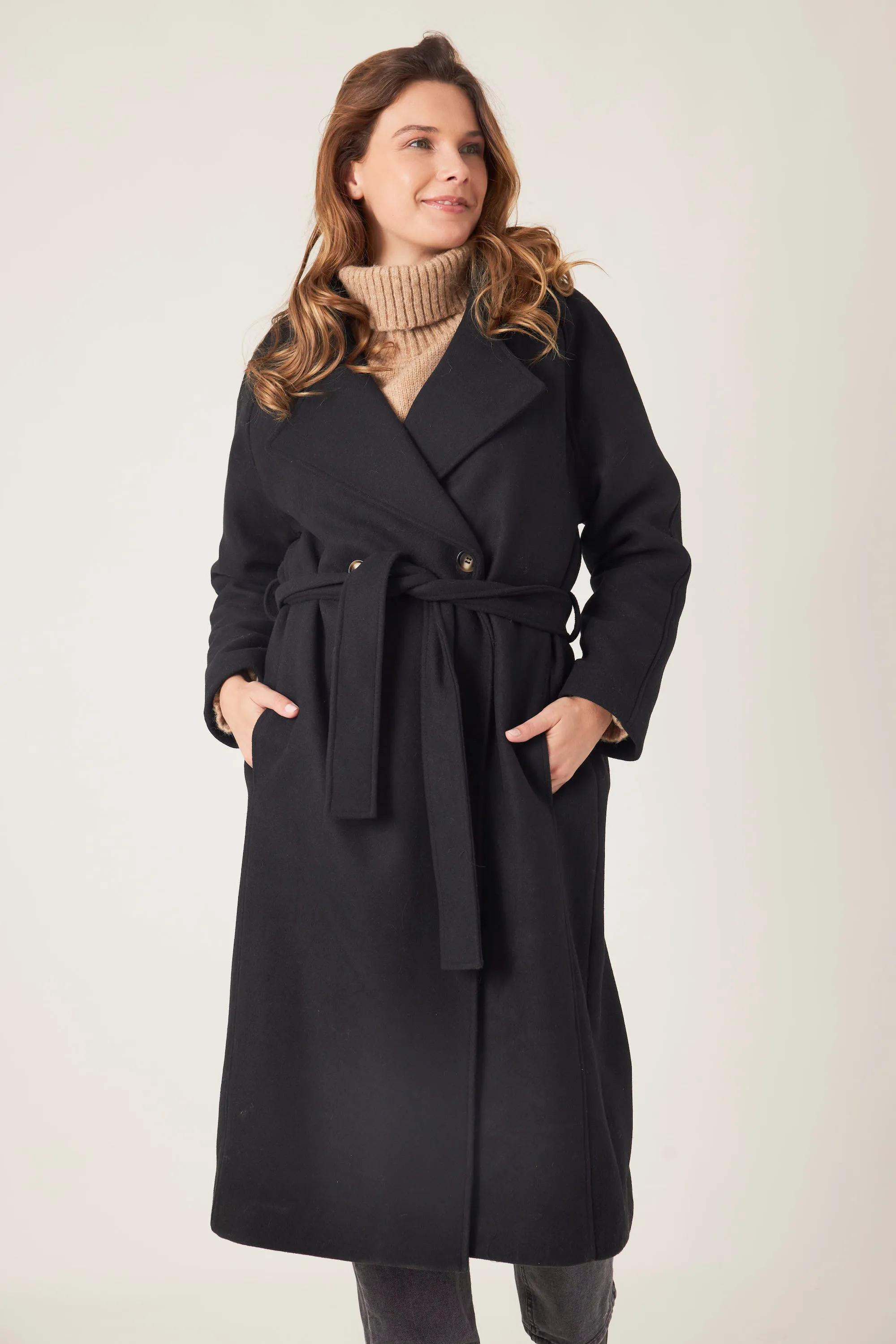 Manteau long en laine