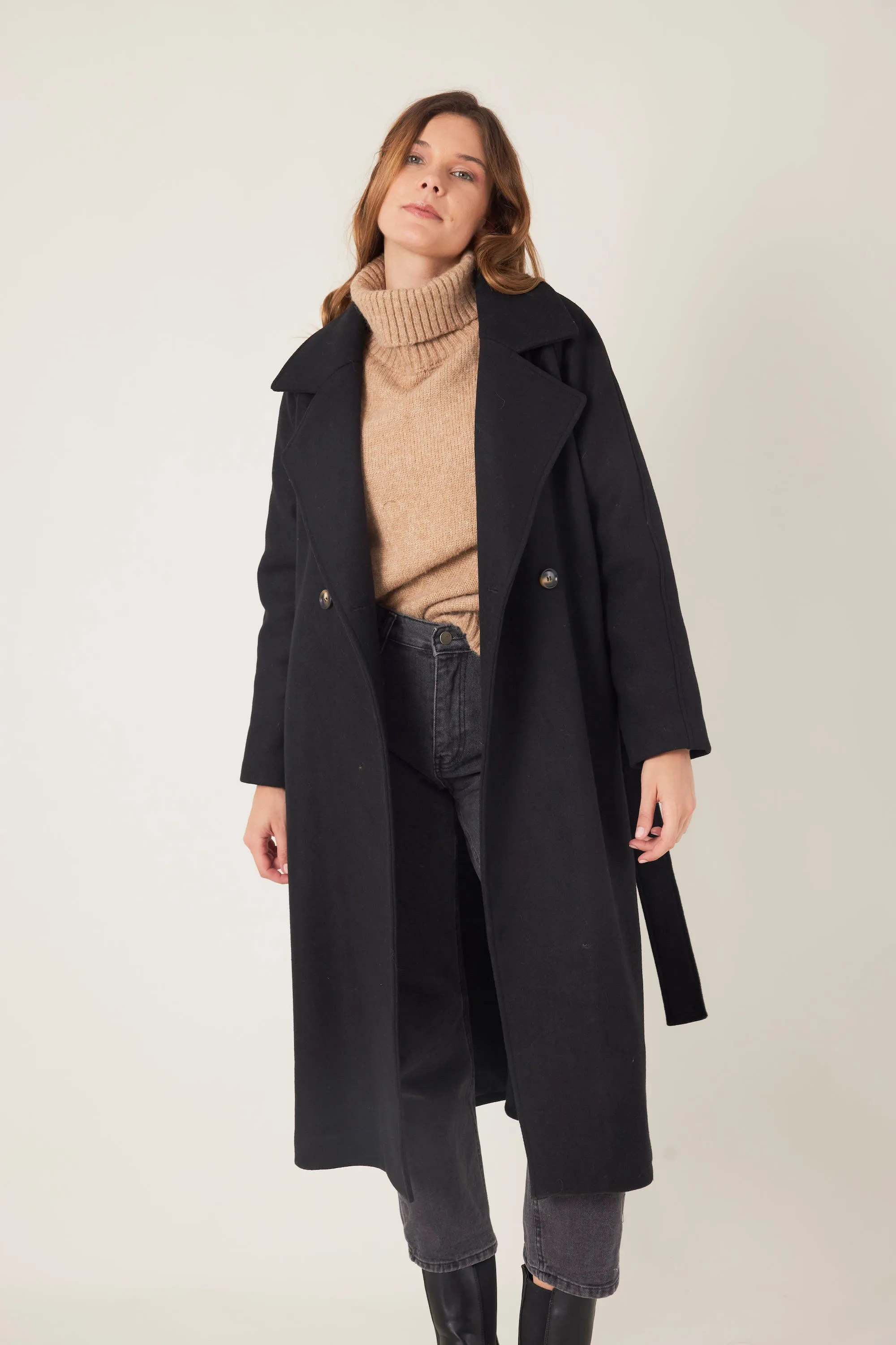 Manteau long en laine