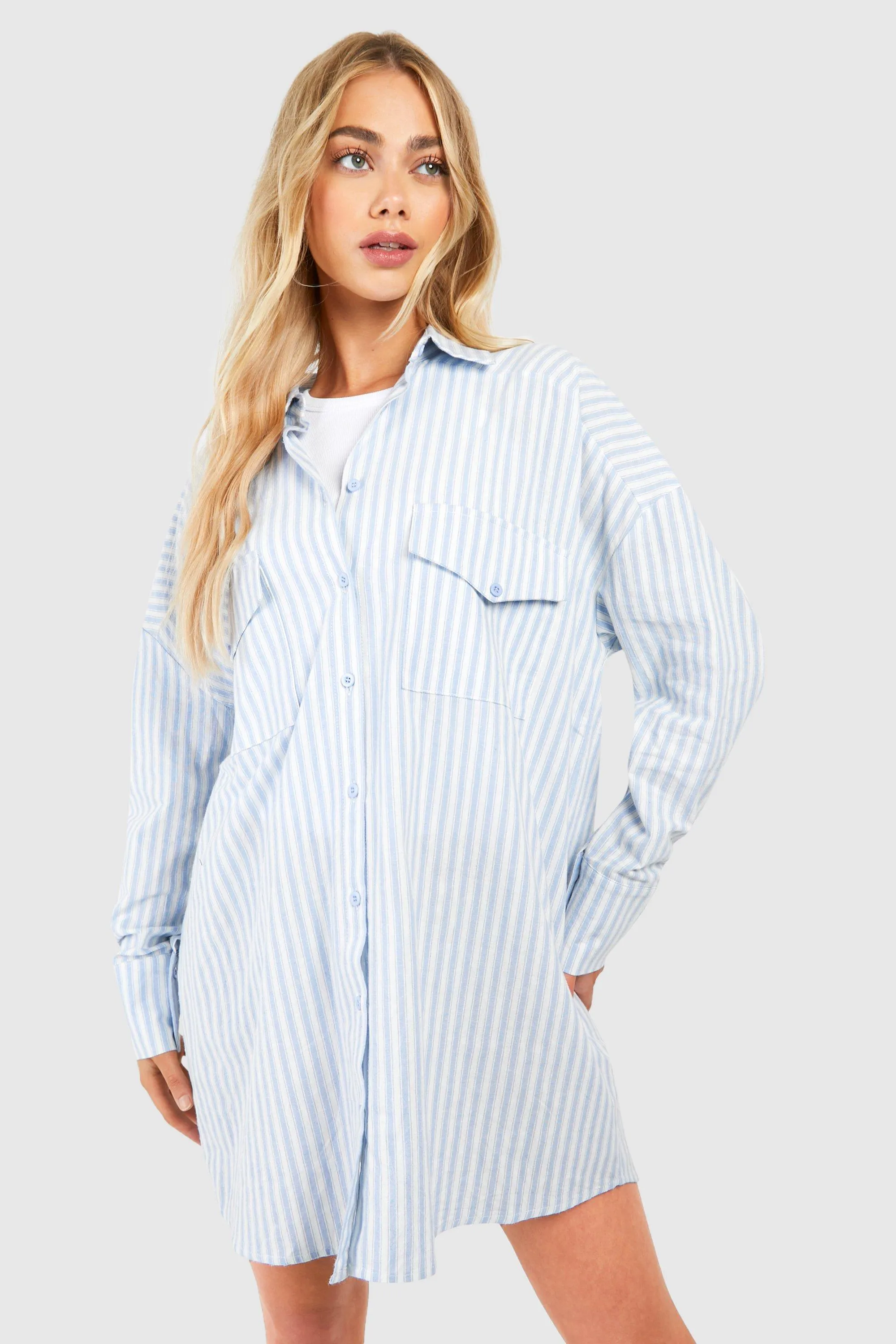 Robe chemise oversize à rayures