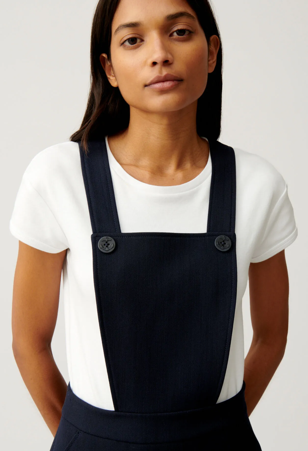 Robe courte bretelles marine | Claudie FR