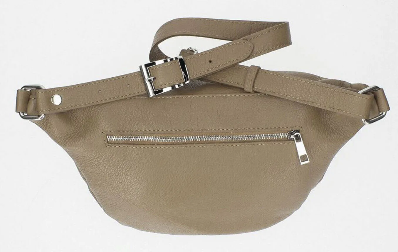 Sac banane cuir femme fango