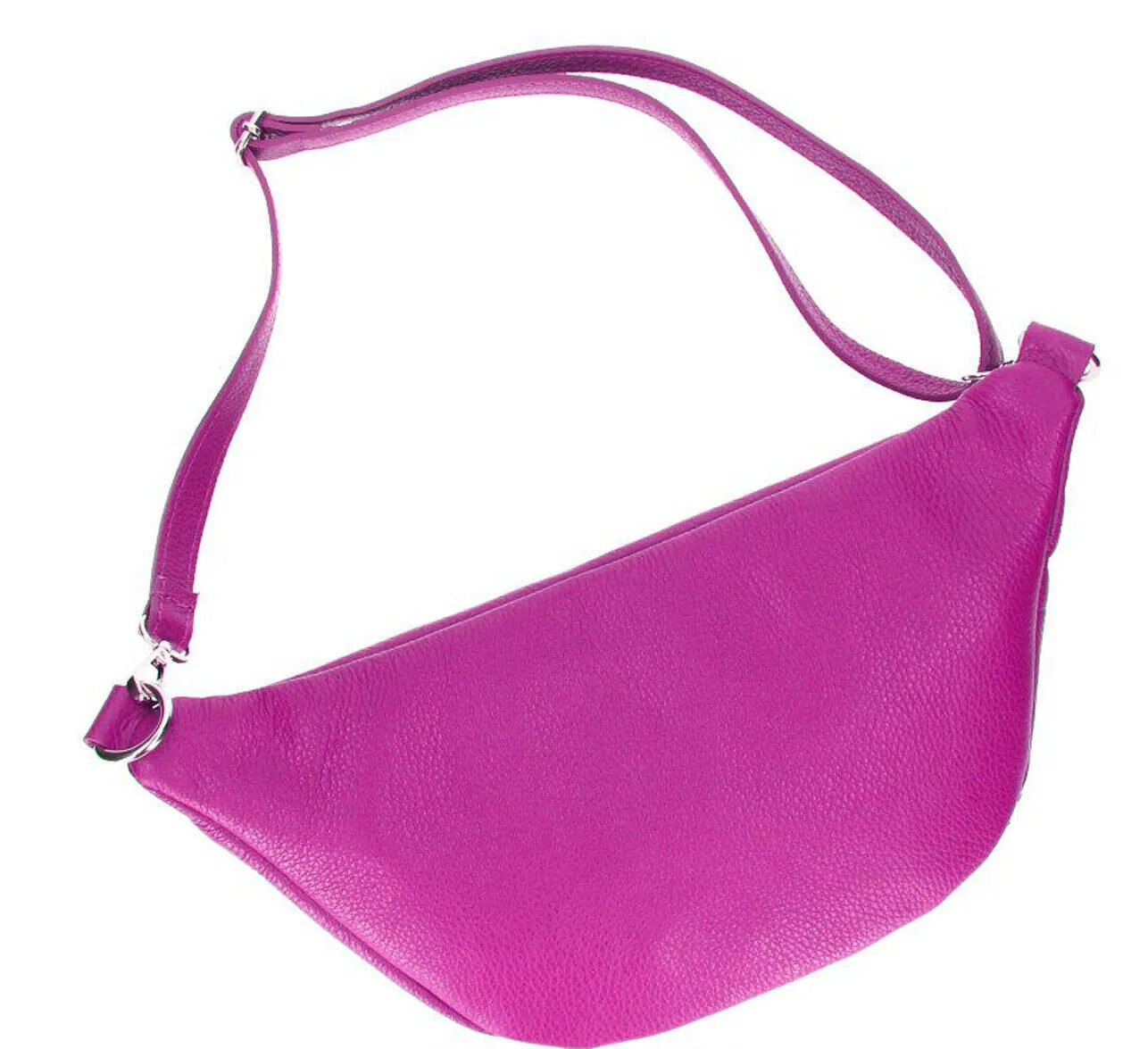 Sac banane cuir femme fushia