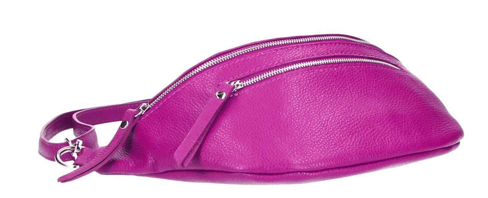 Sac banane cuir femme fushia