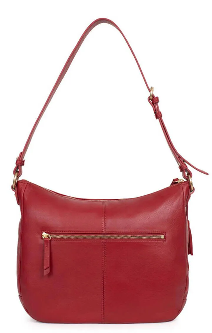 Sac cuir femme rouge Hexagona