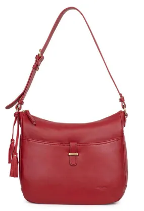 Sac cuir femme rouge Hexagona