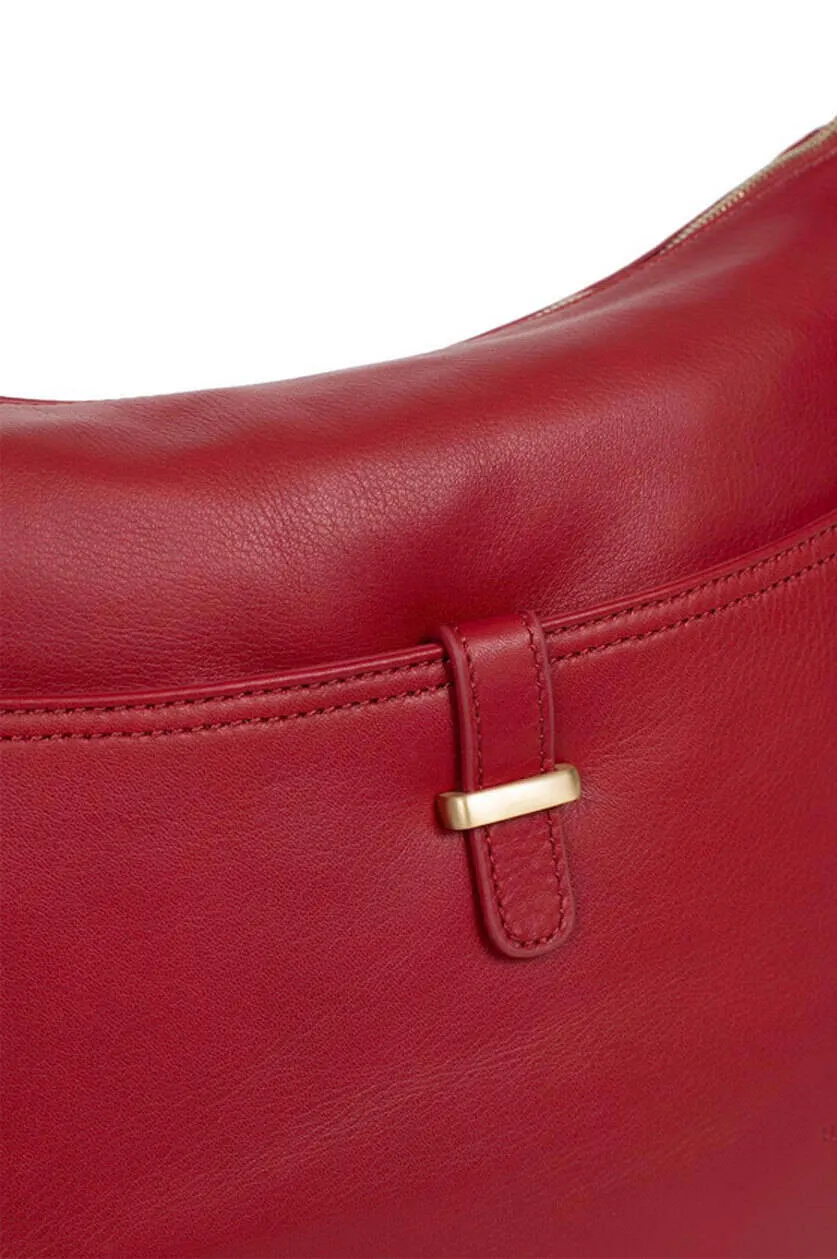 Sac cuir femme rouge Hexagona