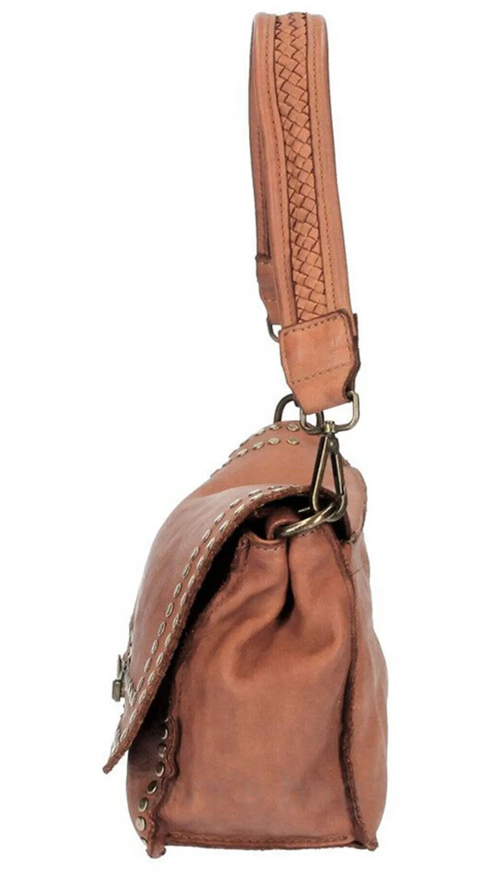 Sac en cuir vintage cognac