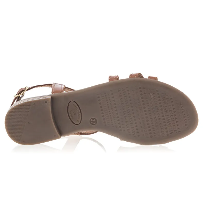 Sandales / nu-pieds Femme Marron Miss Boho : Sandales / Nu-pieds . Besson Chaussures