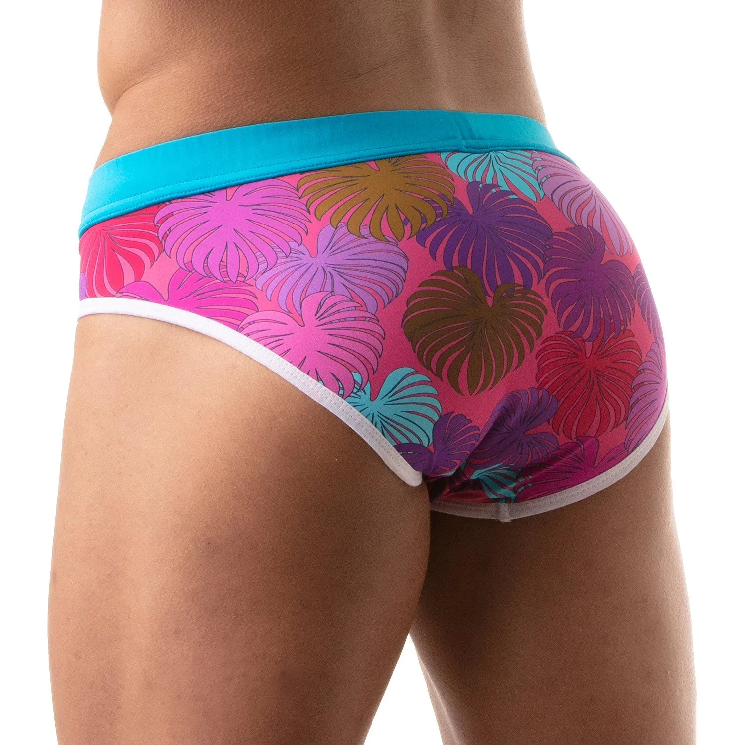 Slip de bain Floral - rose - TOF Paris : vente slip de bain homme T...