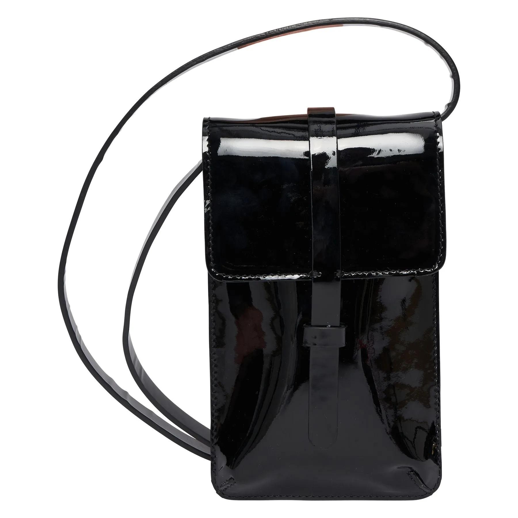 Smartphone Bag Léonore cuir glacé noir